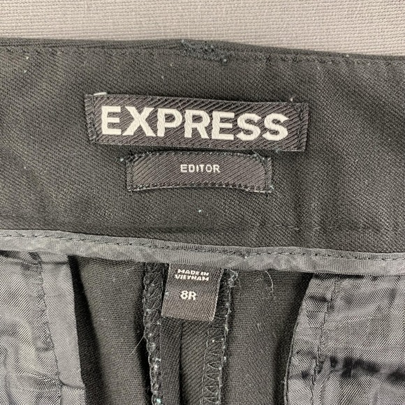Express Pants Womens 8R Black Editor Dress Slacks Straight Leg Stretch Career - Picture 5 of 16